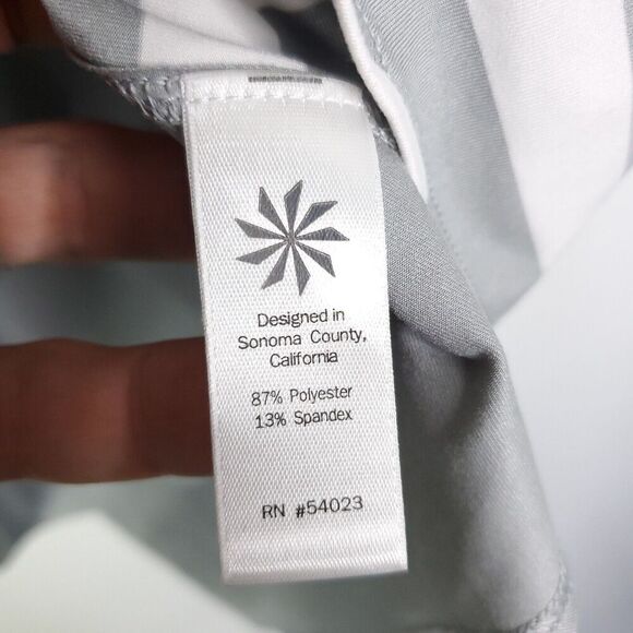 Athleta Top Womens L Ocean Stripe Chi Muscle Tank Workout Yoga Running Lifting - Picture 5 of 8